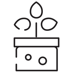 Grow Leaf Plant Line Icon