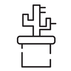 Cactus Pot Nature Line Icon