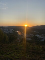 sunset in the mountains