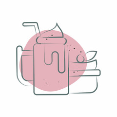 Icon Yogurt. related to Healthy Food symbol. Color Spot Style. simple design illustration