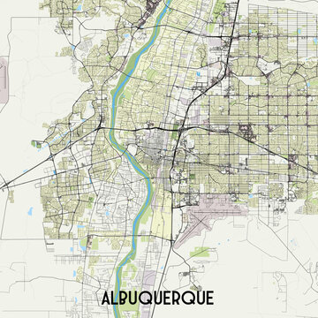 Albuquerque New Mexico USA map poster art
