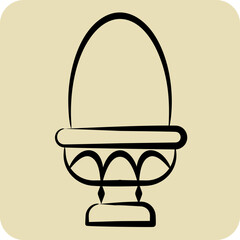 Icon Boiled Egg. related to Healthy Food symbol. hand drawn style. simple design illustration