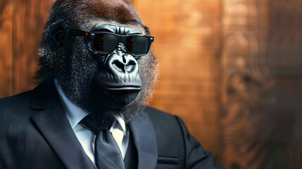 GORILLA WITH SUNGLASSES IN SUIT