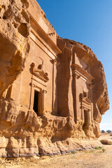 Al Ula, Saudi Arabia: The amous tombs of the Nabatean civilization, Al-Ula being their second...
