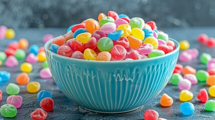 A bowl filled with assorted candies