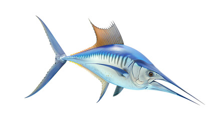 Blue marlin fish isolated on white background