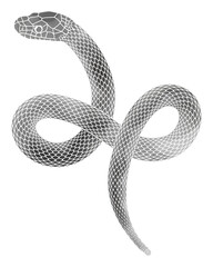 年賀状に使える巳年の蛇の水墨画風イラスト - obrazy, fototapety, plakaty