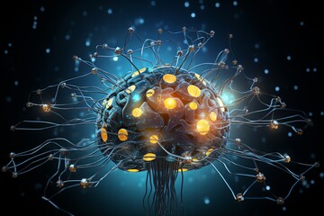 Neural network, visualization, human brain, analog, intricate, detailed, complexity, visual representation, background, cognitive processes, artificial intelligence, machine learning, data processing,