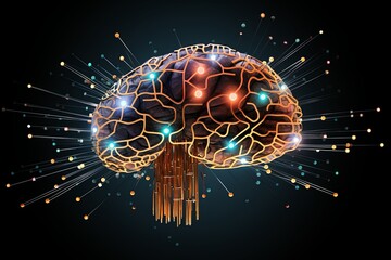 Neural network, visualization, human brain, analog, intricate, detailed, complexity, visual representation, background, cognitive processes, artificial intelligence, machine learning, data processing,