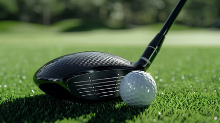Golf Club and Ball on Grass