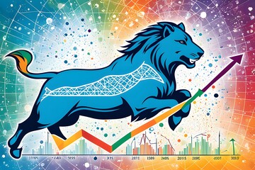 AI Generated-illustrations for the concept of physics on the topic of Indian Stock Exchange.