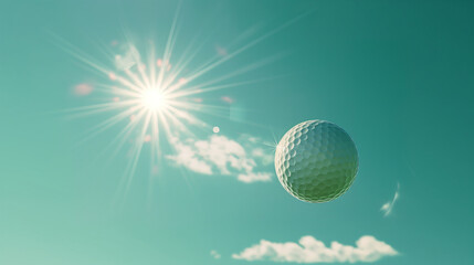 Fototapeta na wymiar Sun, sky and golf balls