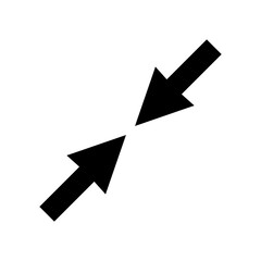Compress icon, vector minimize arrow sign.pointing at each other arrows icon illustration for web and app..eps