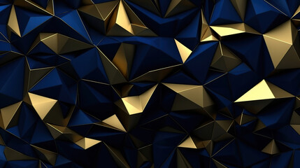 Abstract polygonal pattern luxury dark blue with gold