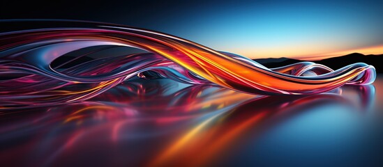Abstract glowing wavy background.