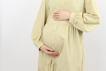 アジア妊婦イメージ　マタニティフォト お腹UP