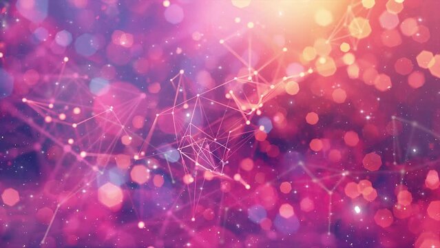 Abstract background. Molecules technology with polygonal. digital technology background. seamless looping overlay 4k virtual video animation background