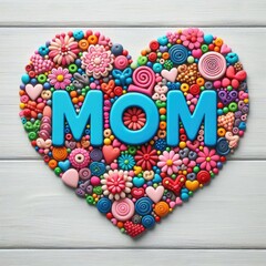 Happy mothers day decoration background,mom text with Generative AI.