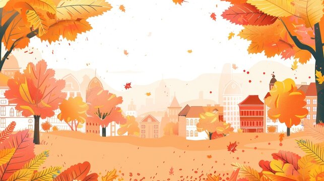autumn on city background wallpaper