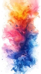 Abstract multicolored smoke of blue, red and yellow colors on a black isolated background
,Abstract watercolor for background.