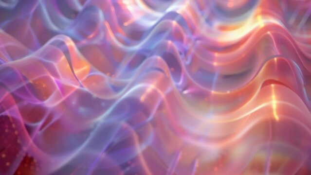 Abstract digital art of energy waves glowing in rainbow colors, swirling with fluid motion. The vibrant and dynamic visual exudes a psychedelic and science-fiction atmosphere.
