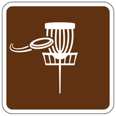 Campground sign for land recreation sign disc golf