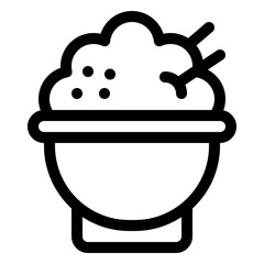 rice outline icon and illustration