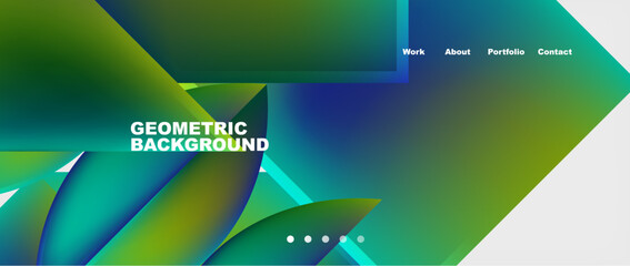 it is a geometric background with a gradient of green and blue . High quality