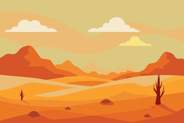 A dry desert landscape vector design