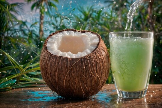 coconut liquor on the beach