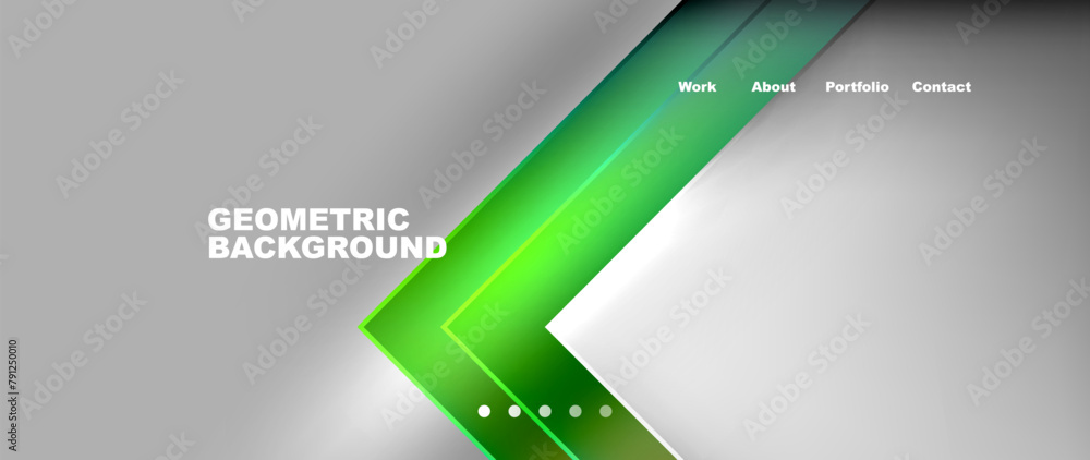 Poster A modern geometric background featuring green arrows on a gray backdrop, resembling a pattern of grass. Perfect for a gadget display device or logo design with a macro photography touch
