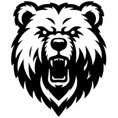 Silhouette of an angry bear