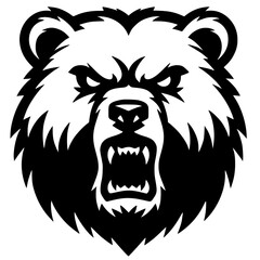 Silhouette of an angry bear