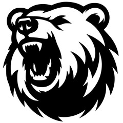 Silhouette of an angry bear