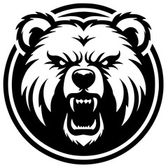 Silhouette of an angry bear