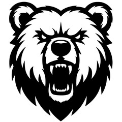 Silhouette of an angry bear