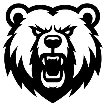 Silhouette of an angry bear