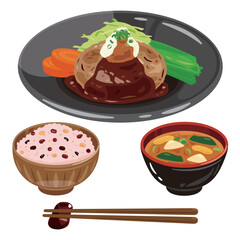 豆腐ハンバーグの定食セット