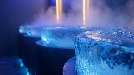 Experience the ultimate in body rejuvenation with cryotherapy harnessing the power of icy temperatures for optimal health and recovery. . - obrazy, fototapety, plakaty