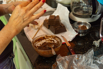 Homemade chocolate making for Easter parties