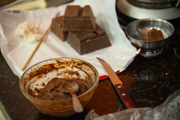 Homemade chocolate making for Easter parties