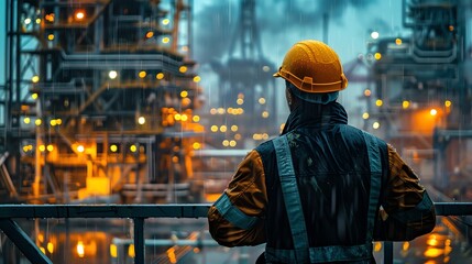 Fototapeta premium Engineers who oversee industrial manufacturing operations