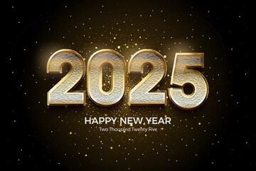 Fototapeta na wymiar Happy New Year 2025. Elegant year number design with a touch of luxurious texture. Vector premium design for Happy New Year 2025 celebration. 2025 poster, banner and calendar design.