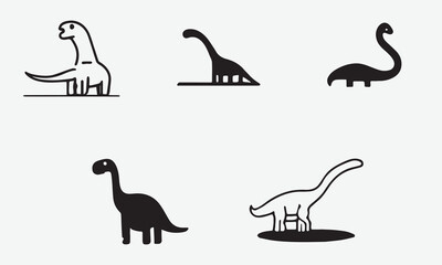 Barosaurus illustration minimal style icon EPS 10 And JPG