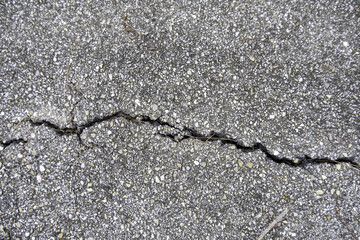 Cracked and damaged asphalt