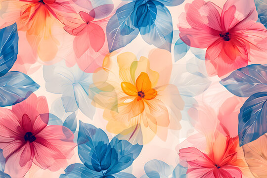 Pattern of spring and summer colors in pastel palette on light background, perfect for fashion design or seasonal celebration