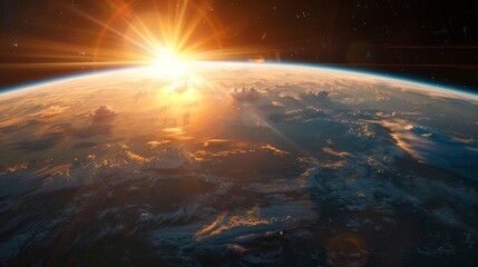 Sunrise over Earth as seen from space highlighting the planet's stunning beauty