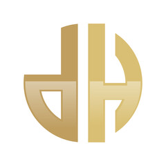 Initial DH Logo in a Cirle Shape