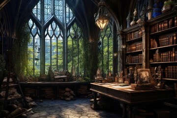 Wizard's Retreat: A serene retreat for wizards to study and practice magic.