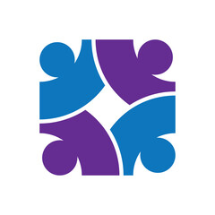 rotating successful people community logo design